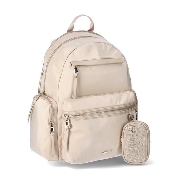 Madden NYC Women's Dome Backpack with Front Pockets and Removable Pouch, Khaki - Picture 1 of 8